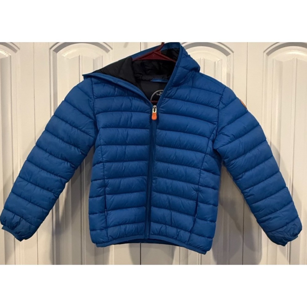 Save The Duck Kids Puffer Jacket 6Y Black Hooded Quilted Animal-Free